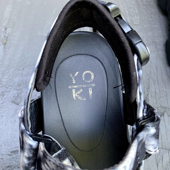 Yoki Platform Sandals Black White Tie Dye Size 39 US 8.5 - Picture 8 of 8